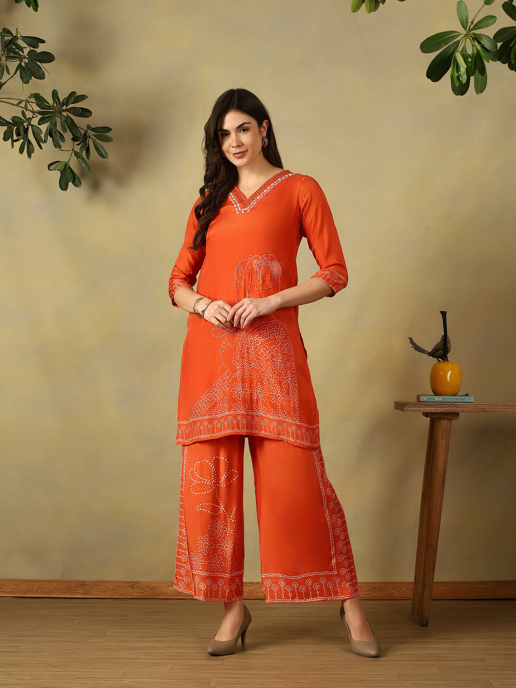 Mamicha Orange Kurta Set
