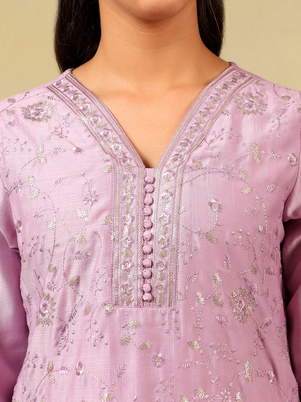 Meher Lavender Sequin Suit Set