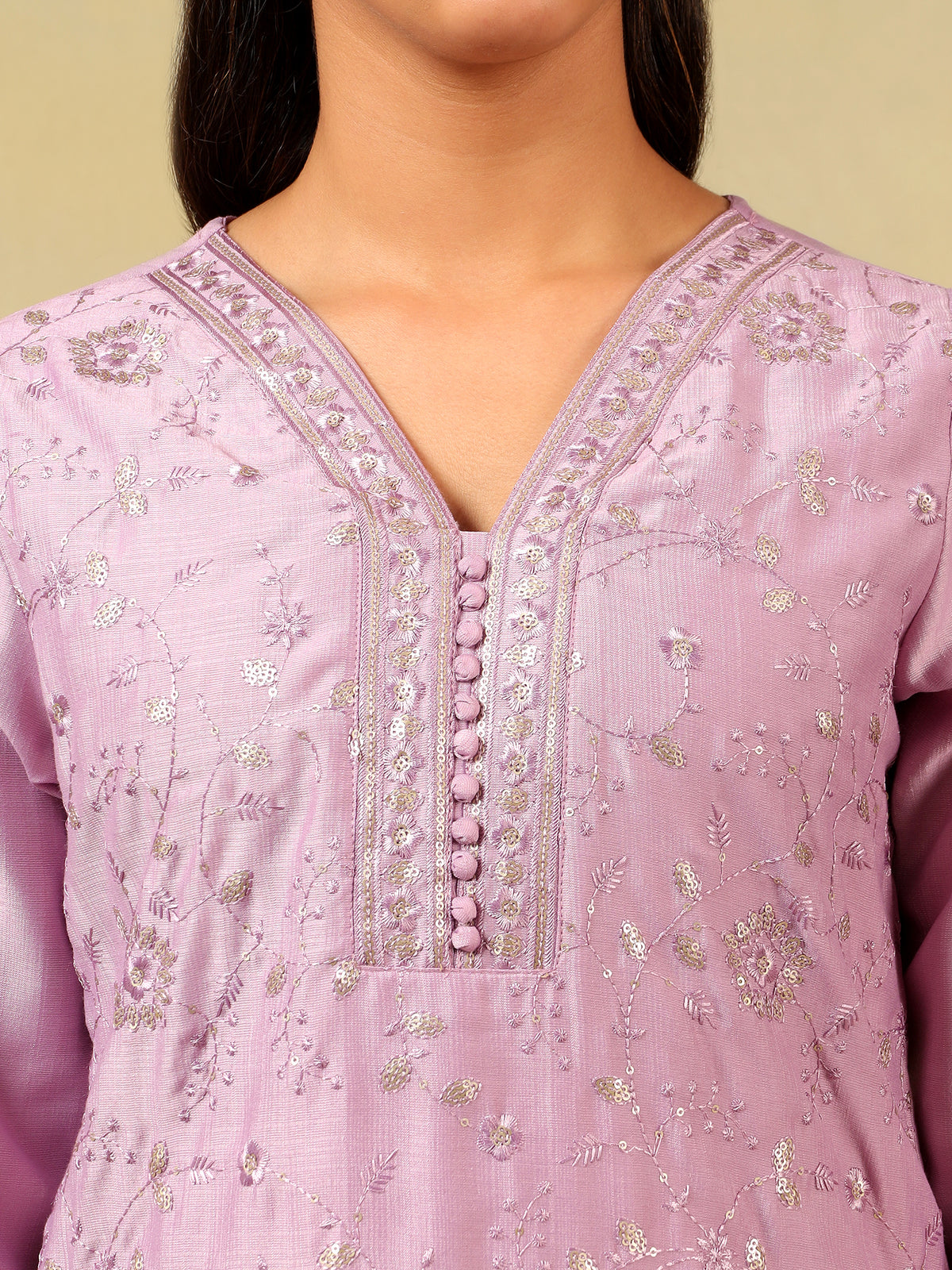 Meher Lavender Sequin Suit Set