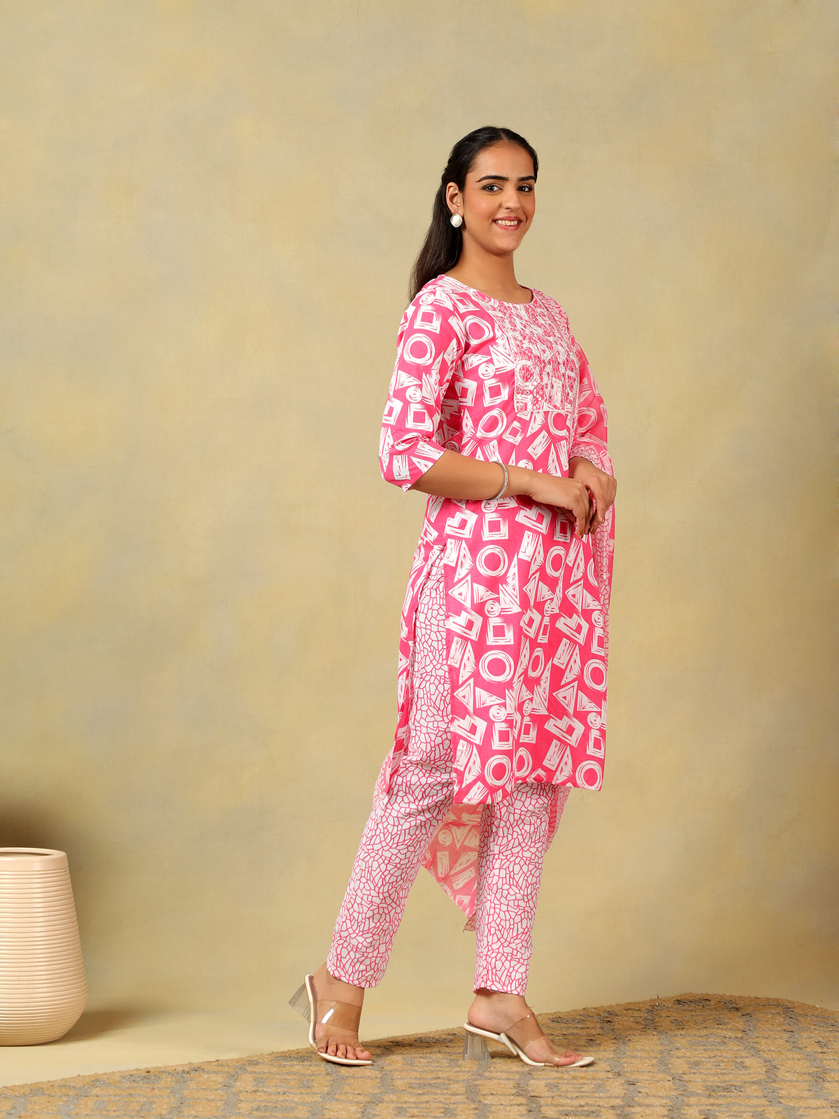 Ananya Geometric Block Print Kurta Set