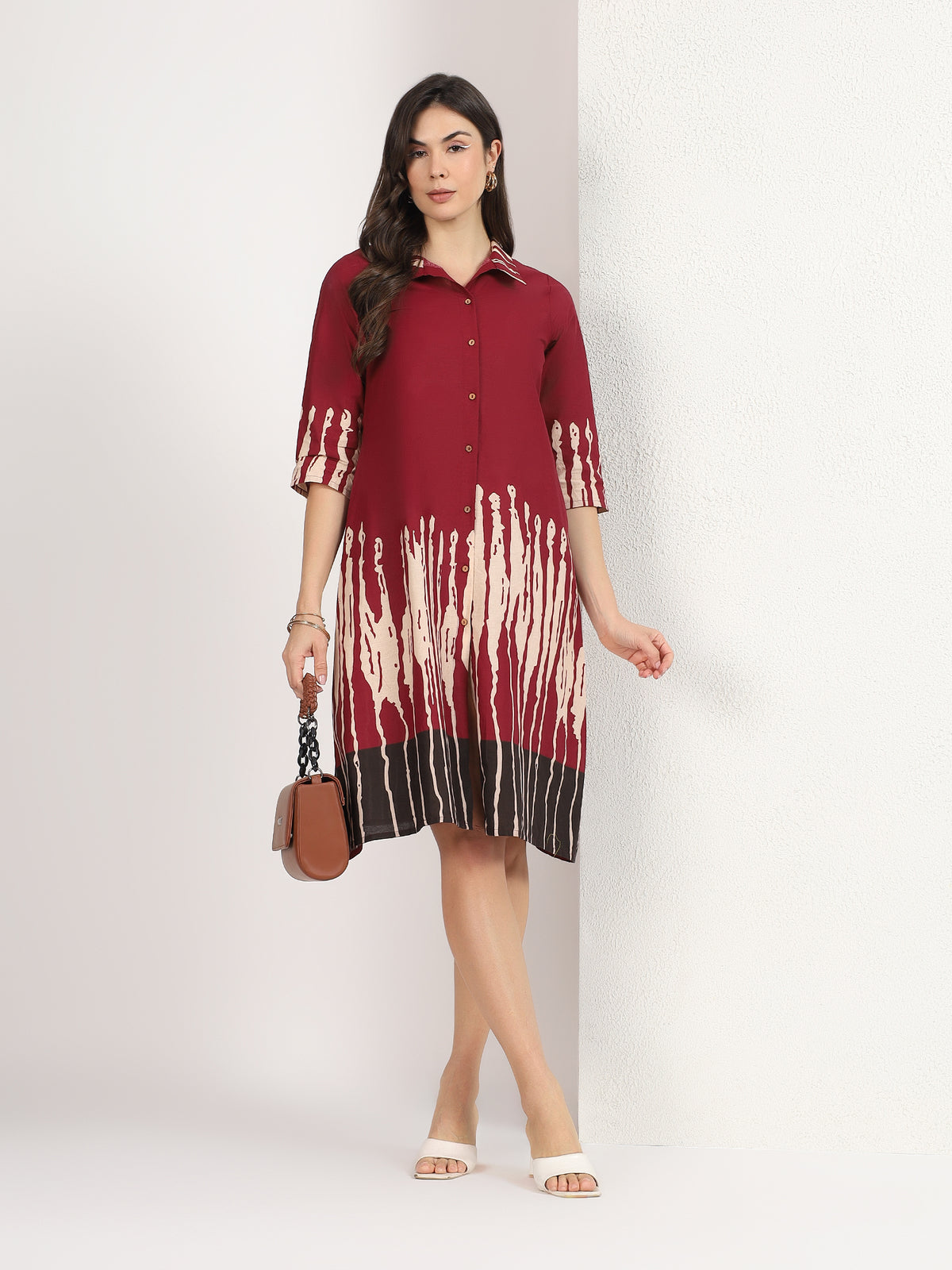 Mamicha Maroon Dress