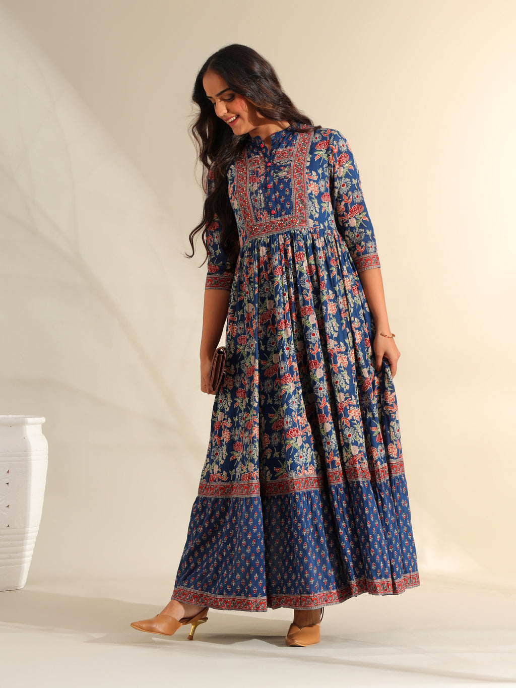 Ziva Indigo Botanical Anarkali