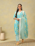 Myra Turquoise Sun-Bloom Suit Set