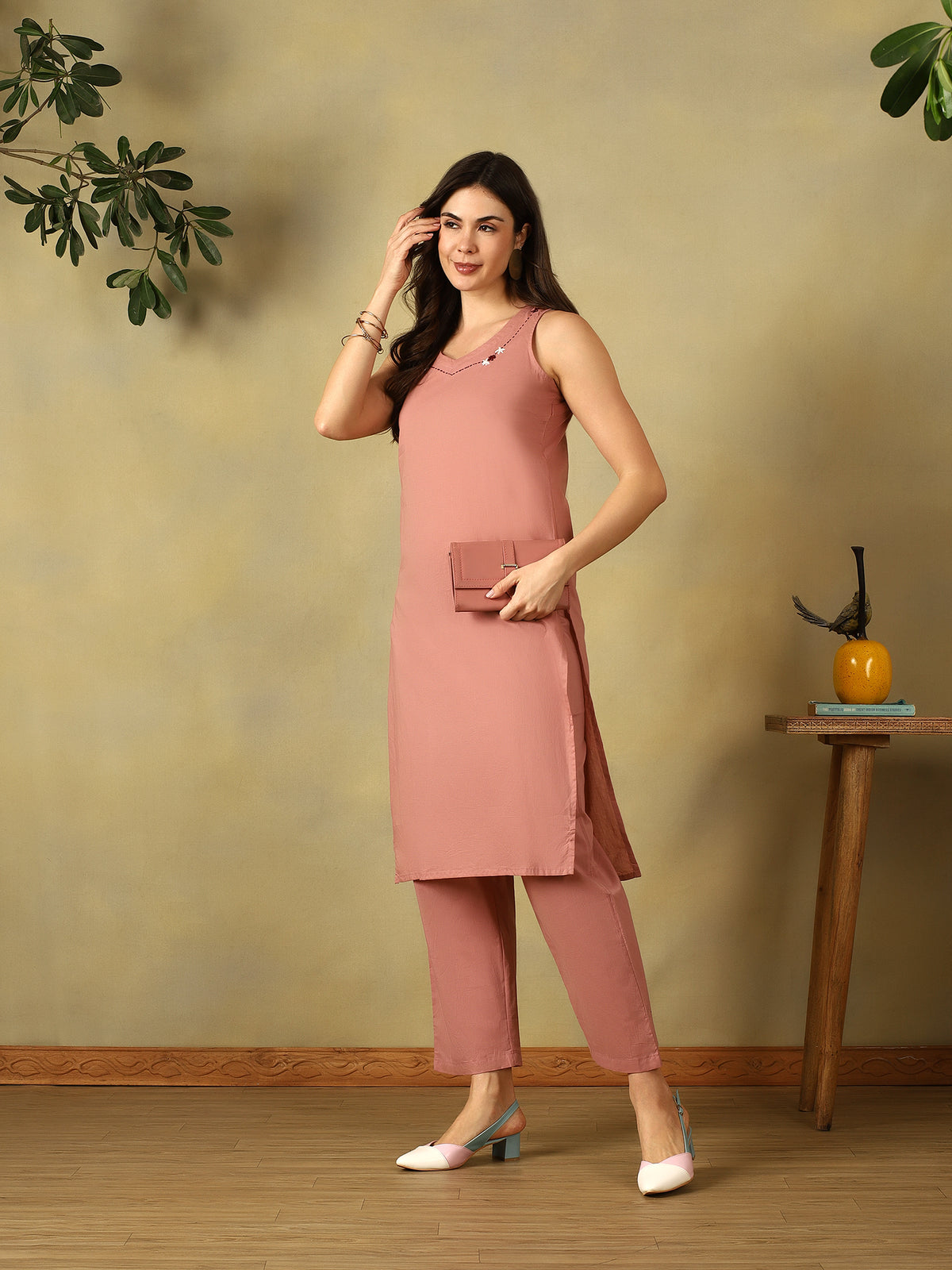 Mamicha Peach Kurta Set