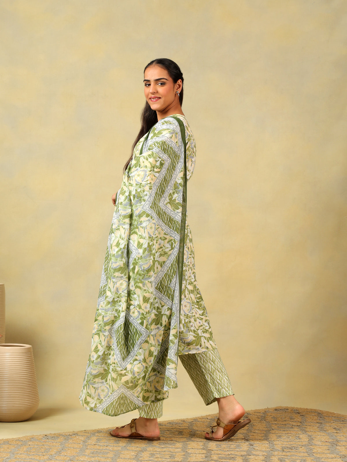 Navya Olive Foliage Suit Set