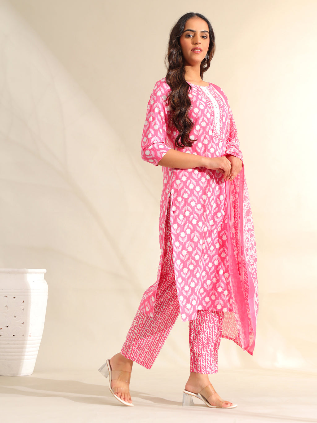 Amrita Fuchsia Garden Suit Set
