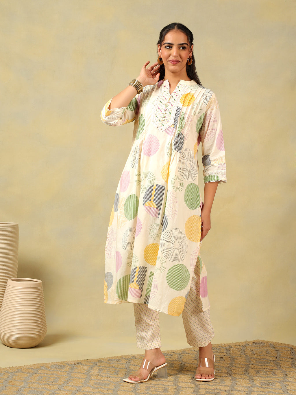 Tara Pastel Orb Print Suit Set