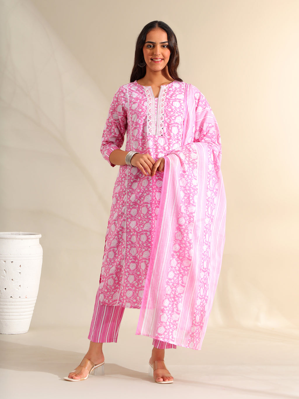 Ruhi Rose-Vine Tulip Suit Set