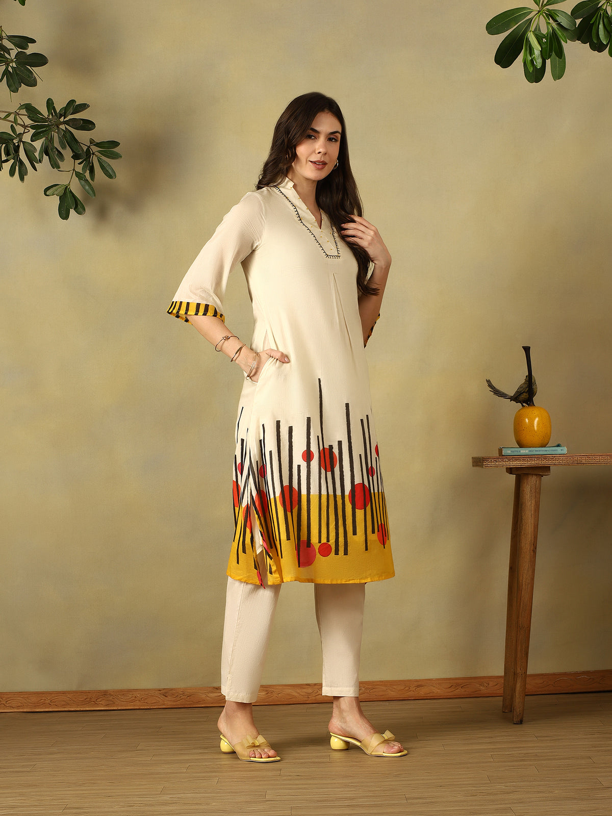 Mamicha Cream Kurta Set