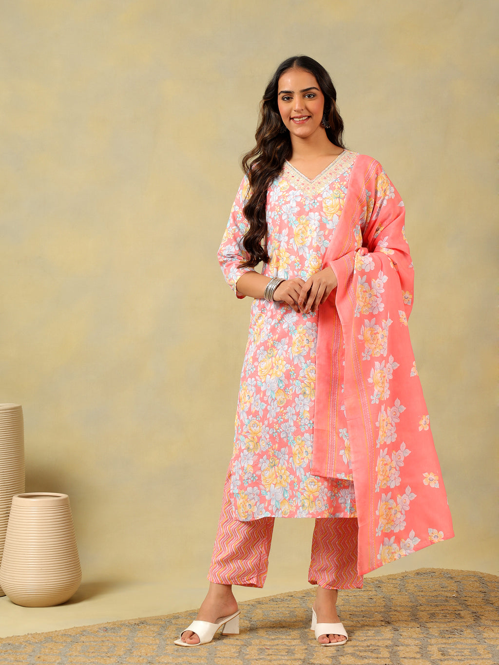 Kyra Peach Blossom Suit Set