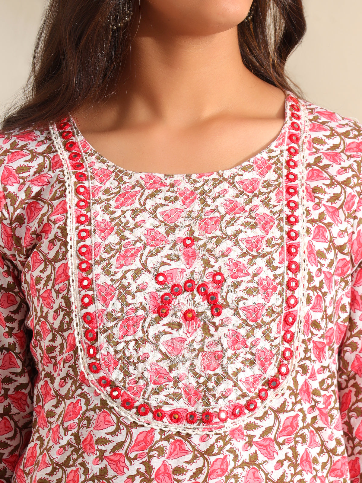 Avni Floral Booti Block Print Kurta Set