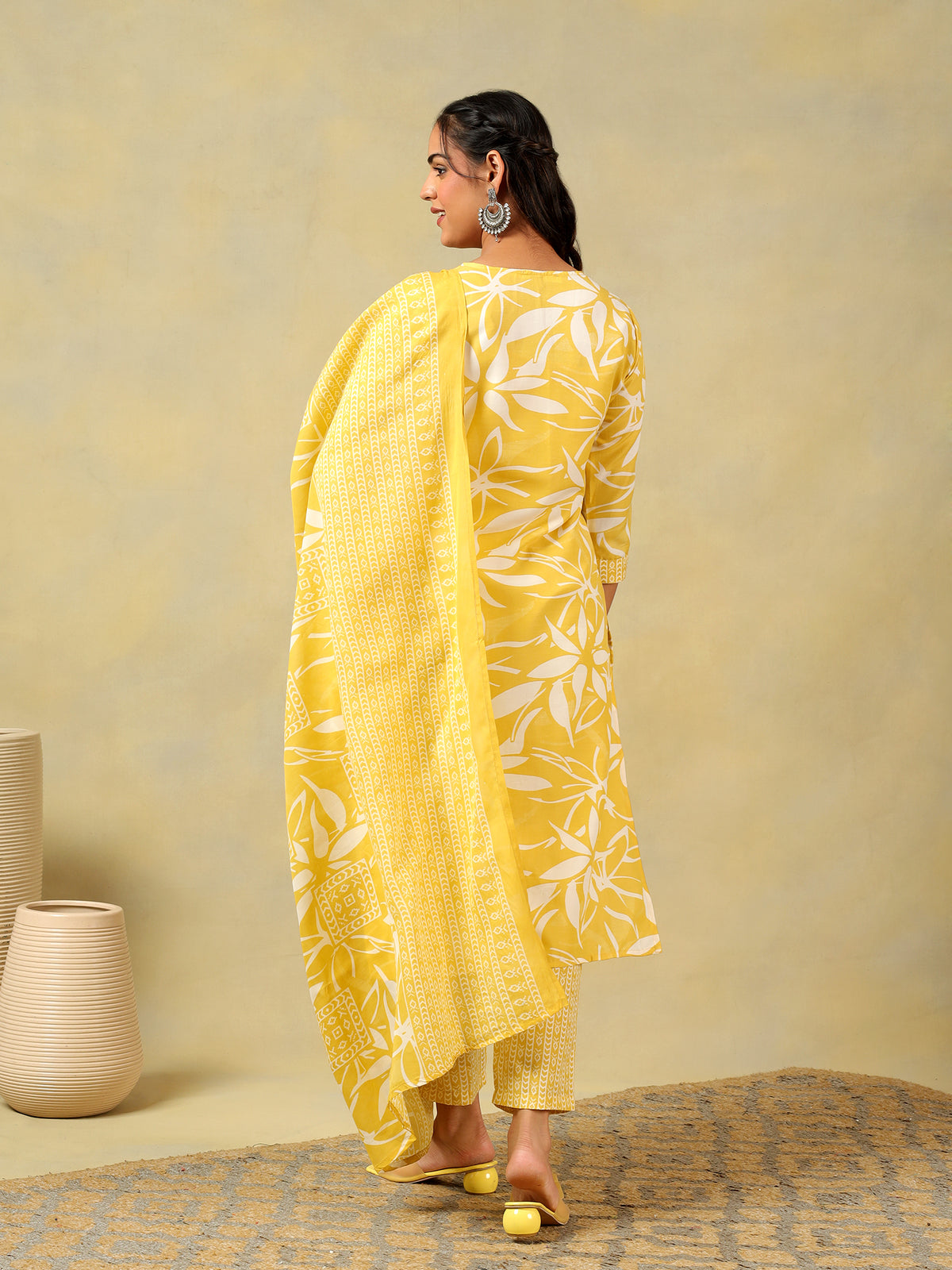 Rhea Yellow Leaf Suit Set