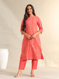 Prisha Coral Bandhani Kurta Set