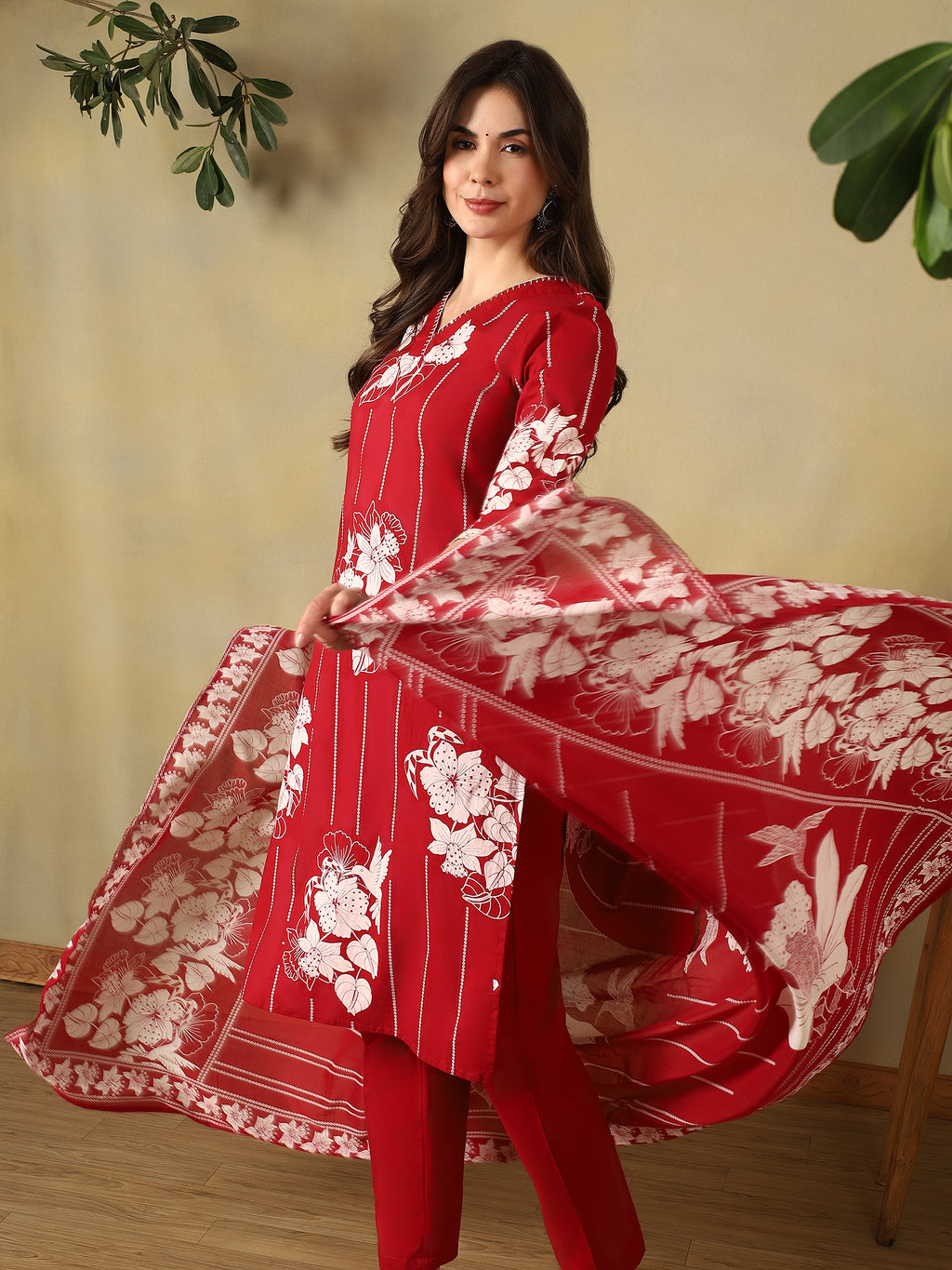 Mamicha Maroon Ethnic Set
