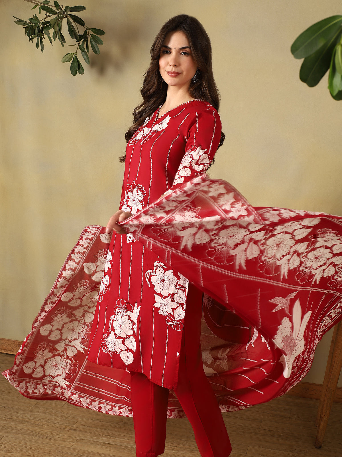 Mamicha Maroon Ethnic Set