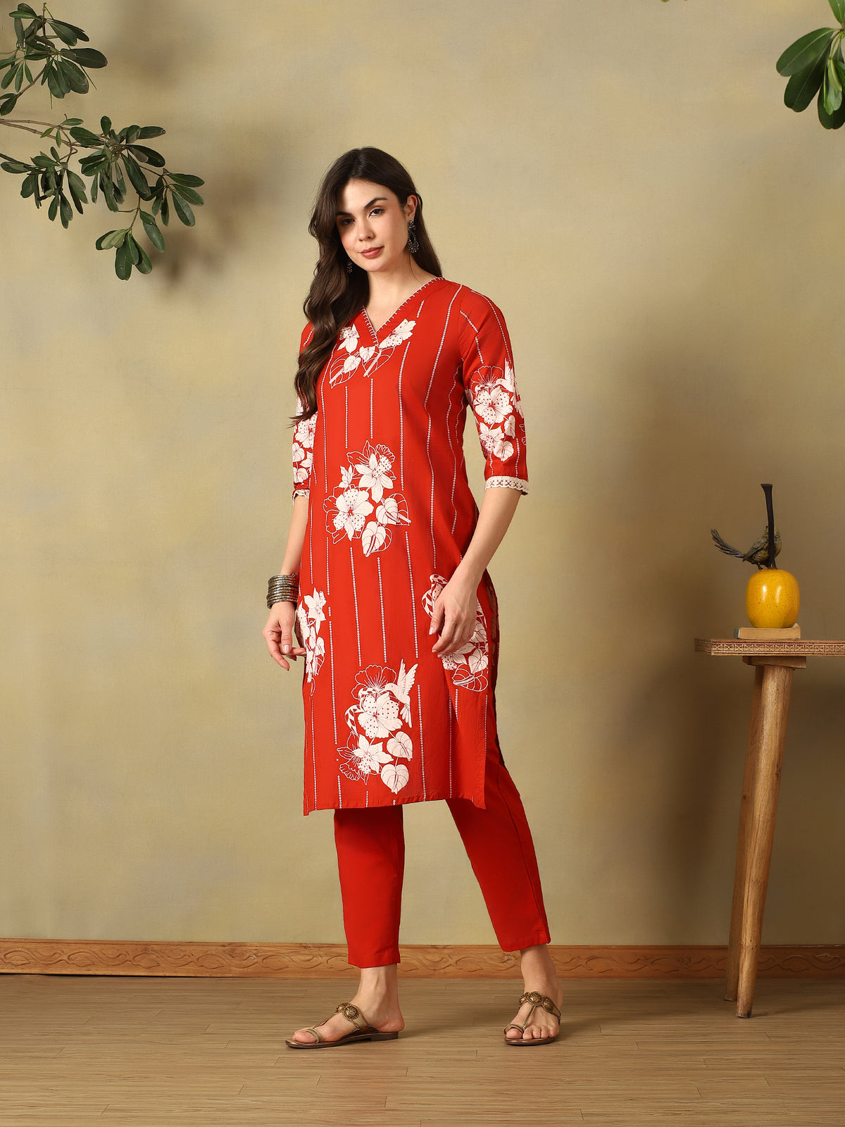 Mamicha Orange Ethnic Set