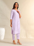 Sia Lavender Zari Stripe Kurta-Set