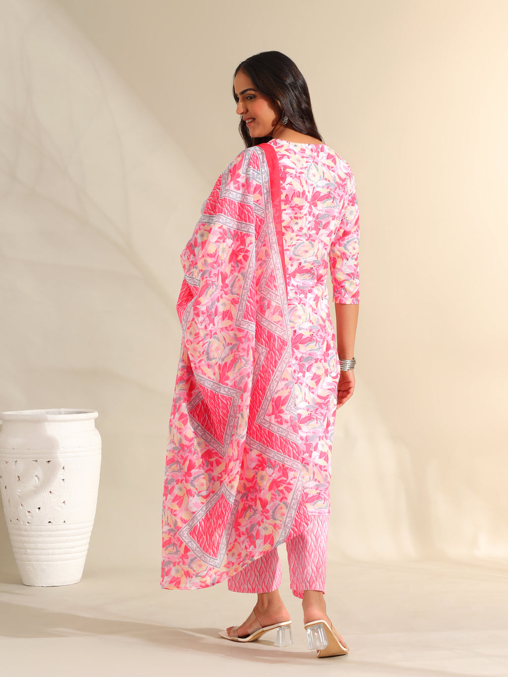 Ahana Rosewater Floral Suit Set