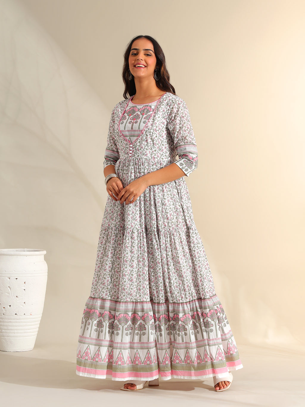 Mihika Tiered Floral Maxi Dress