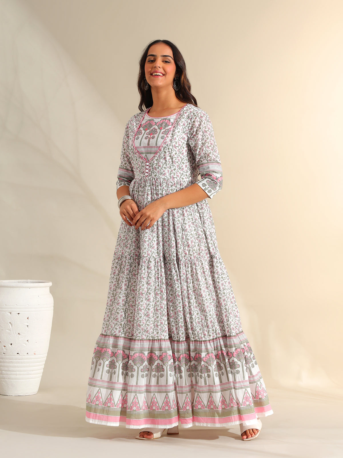 Mihika Tiered Floral Maxi Dress