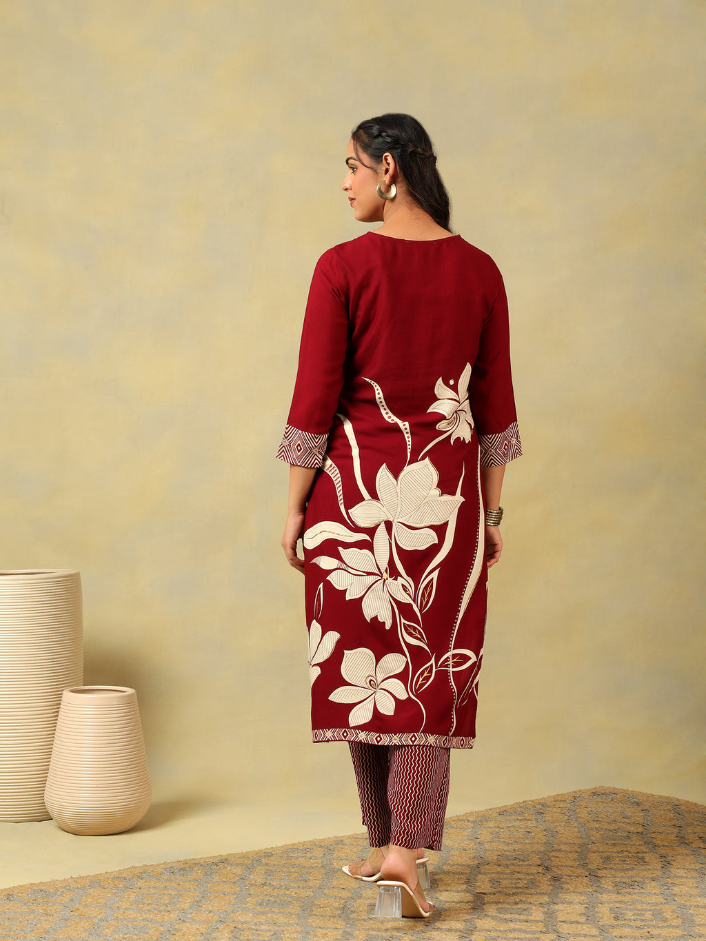 Ishani Maroon Lily Kurta Set