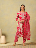 Sanaya Deep Rose Abstract Suit Set