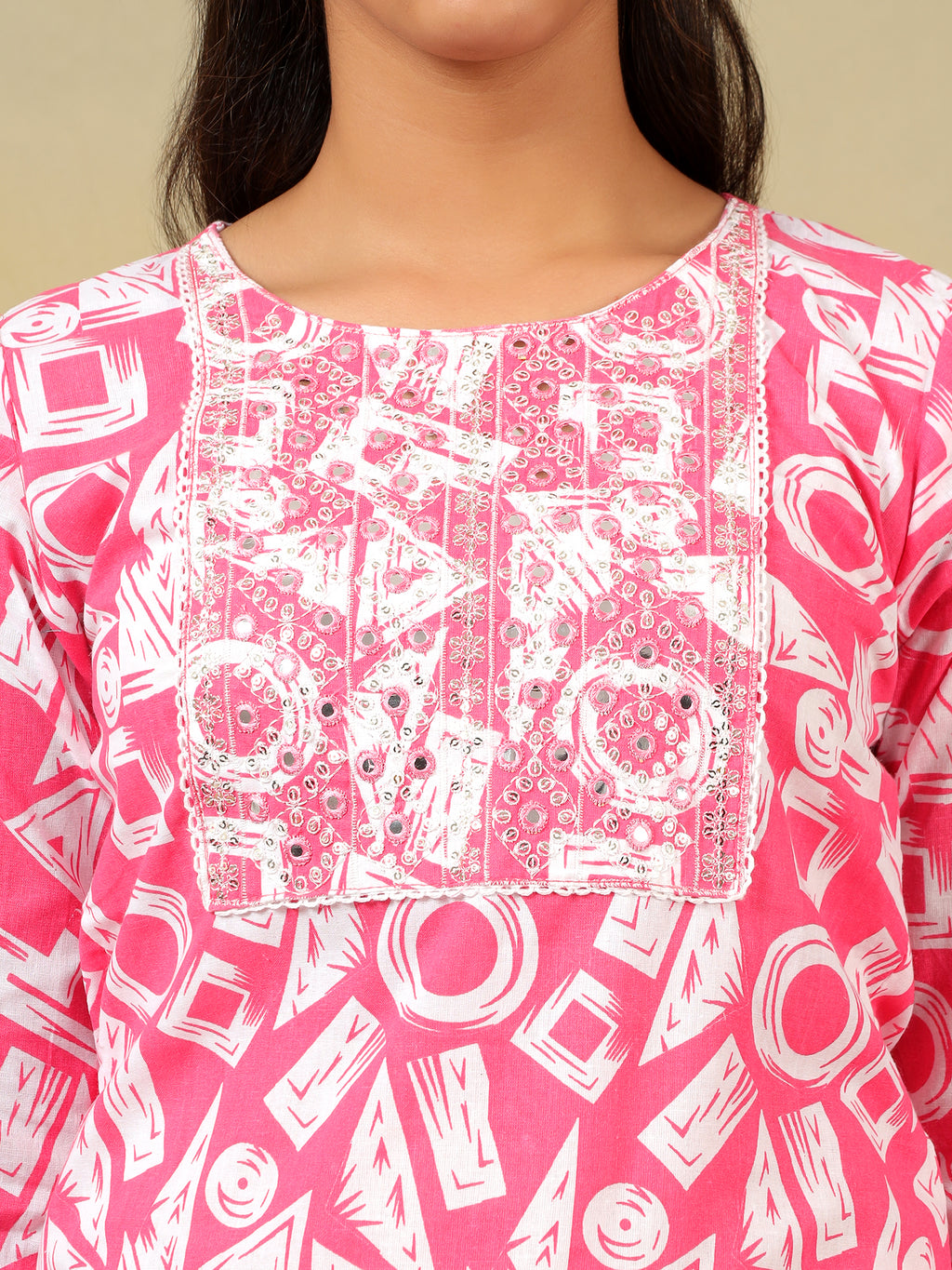 Ananya Geometric Block Print Kurta Set
