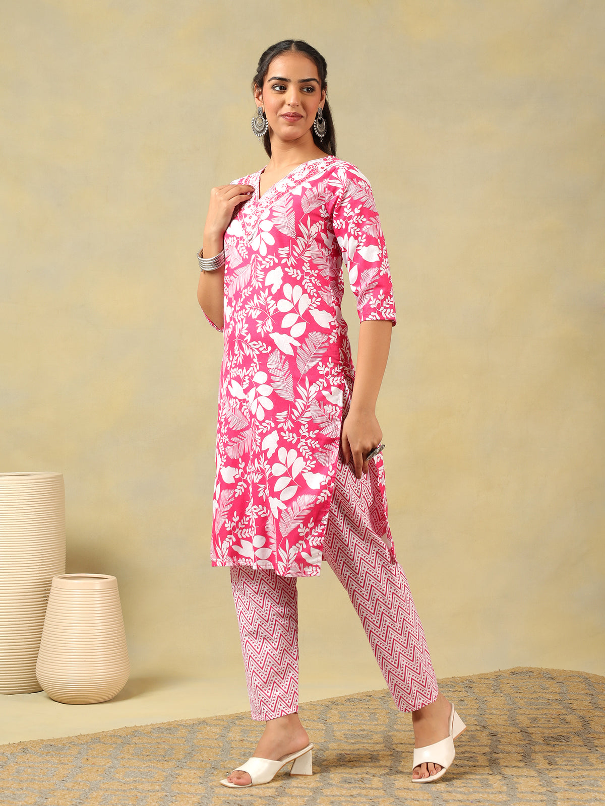 Meher Floral Block Print Kurta Set