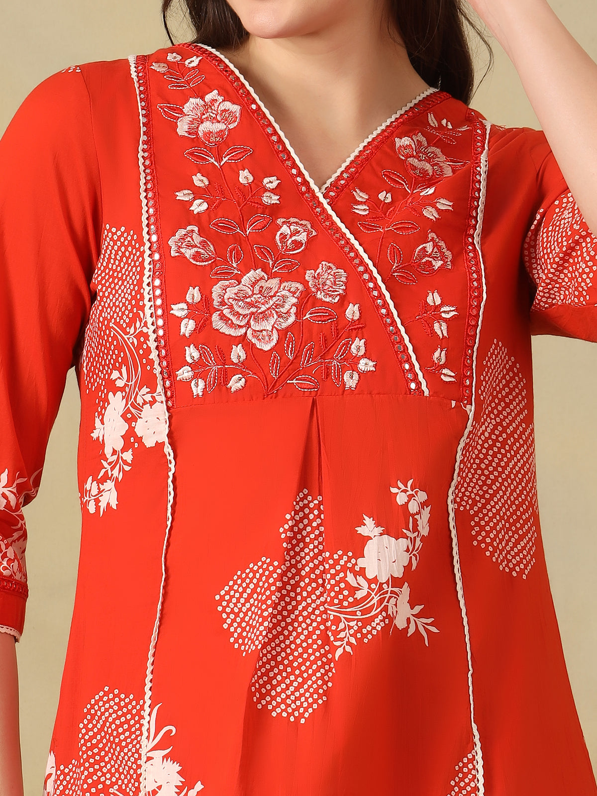 Mamicha Orange Ethnic Set