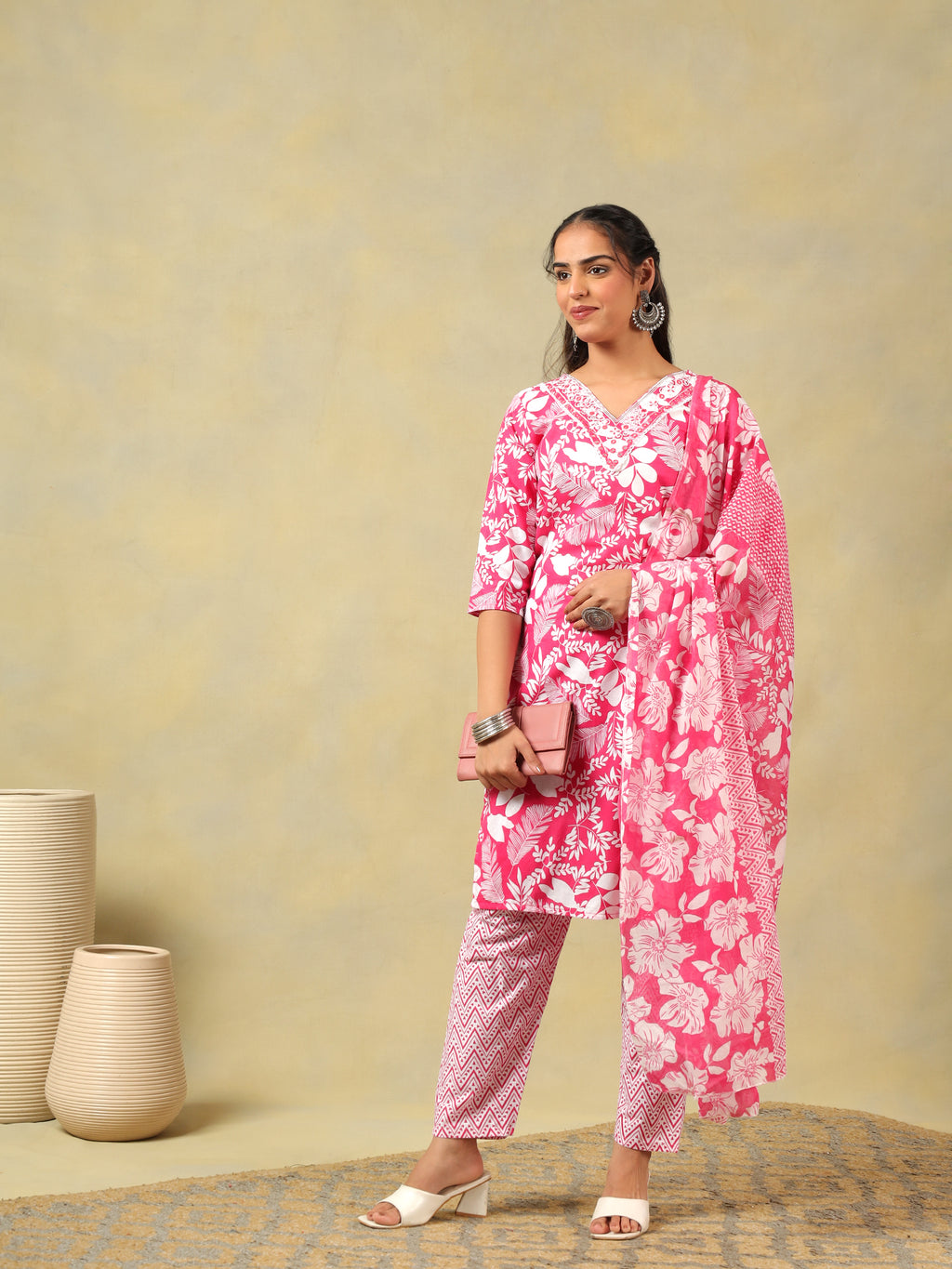 Meher Floral Block Print Kurta Set