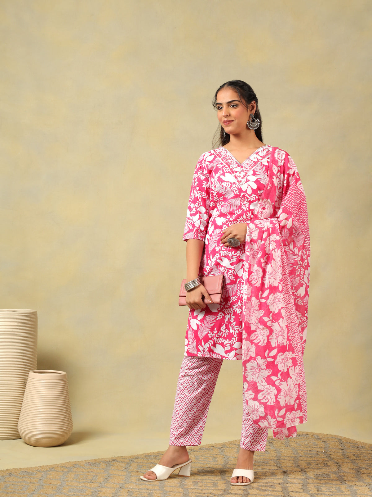 Meher Floral Block Print Kurta Set