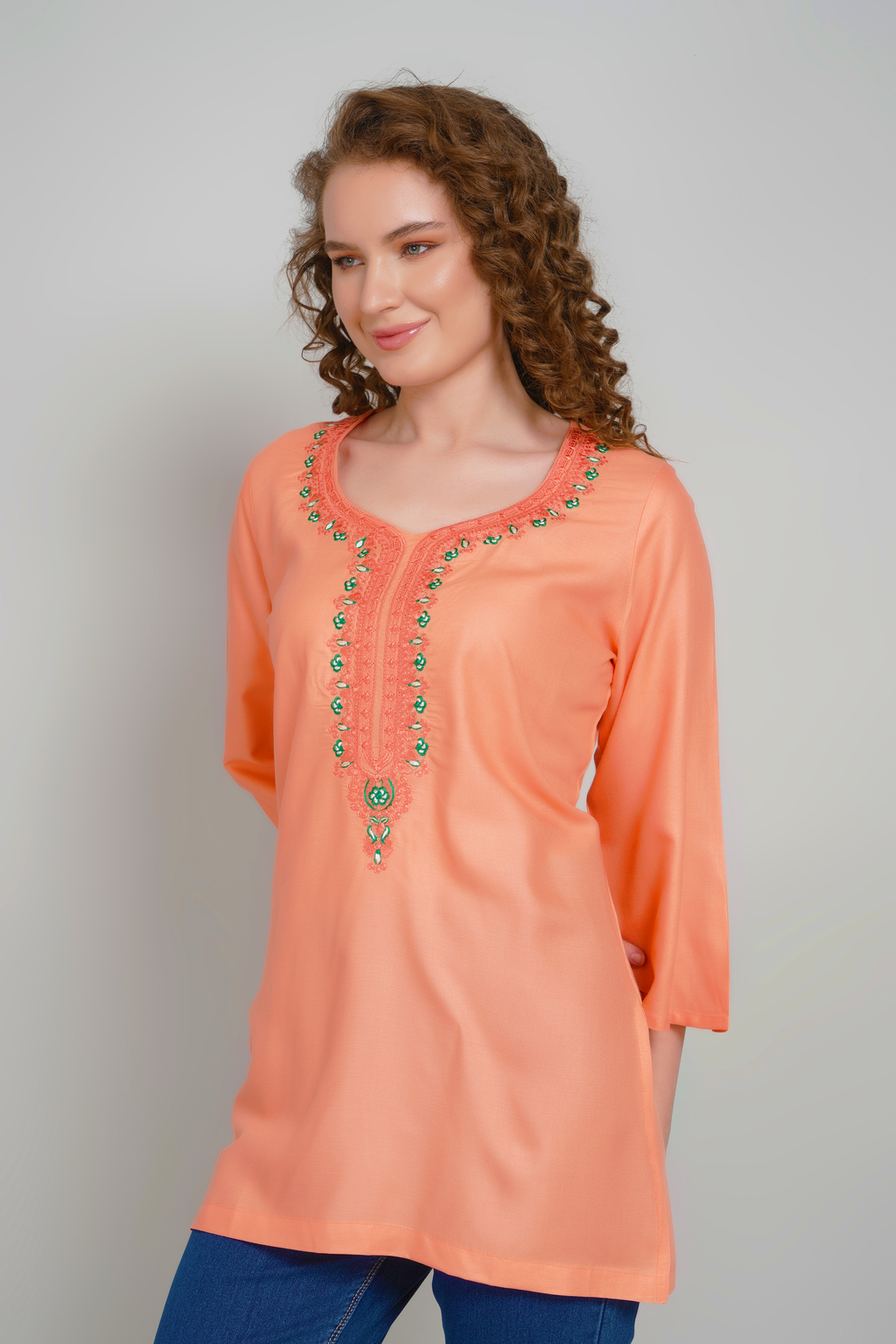 Sufiana Copper Tunic Kurta for women
