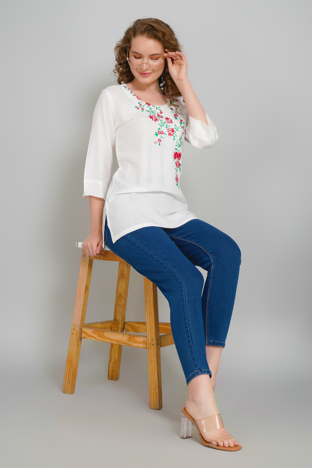 Sufiana Off White Tunic For Women