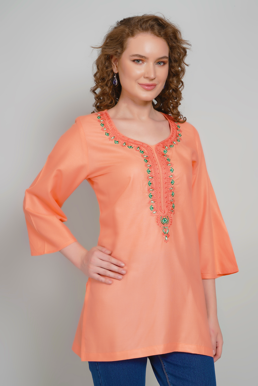 Sufiana Copper Tunic Kurta for women