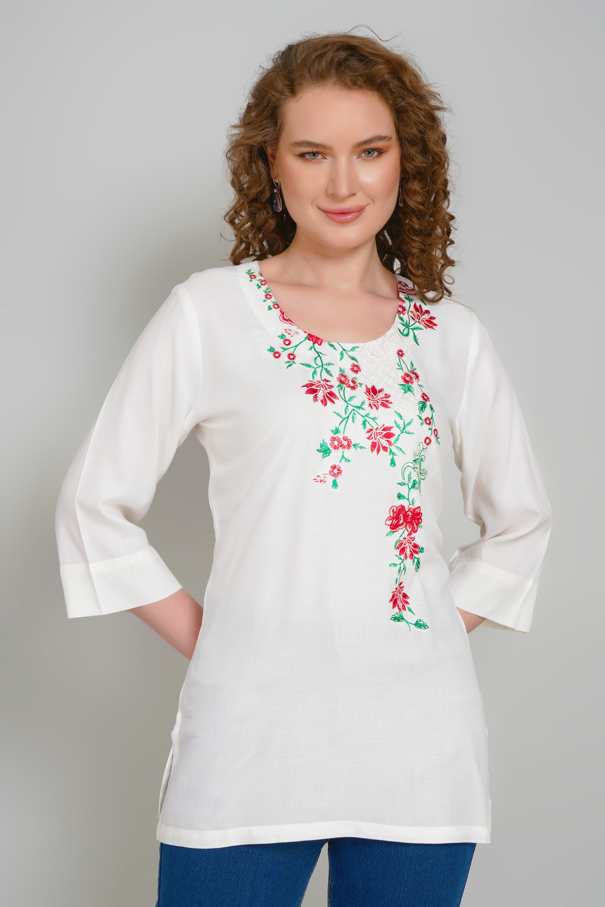 Sufiana Off White Tunic For Women