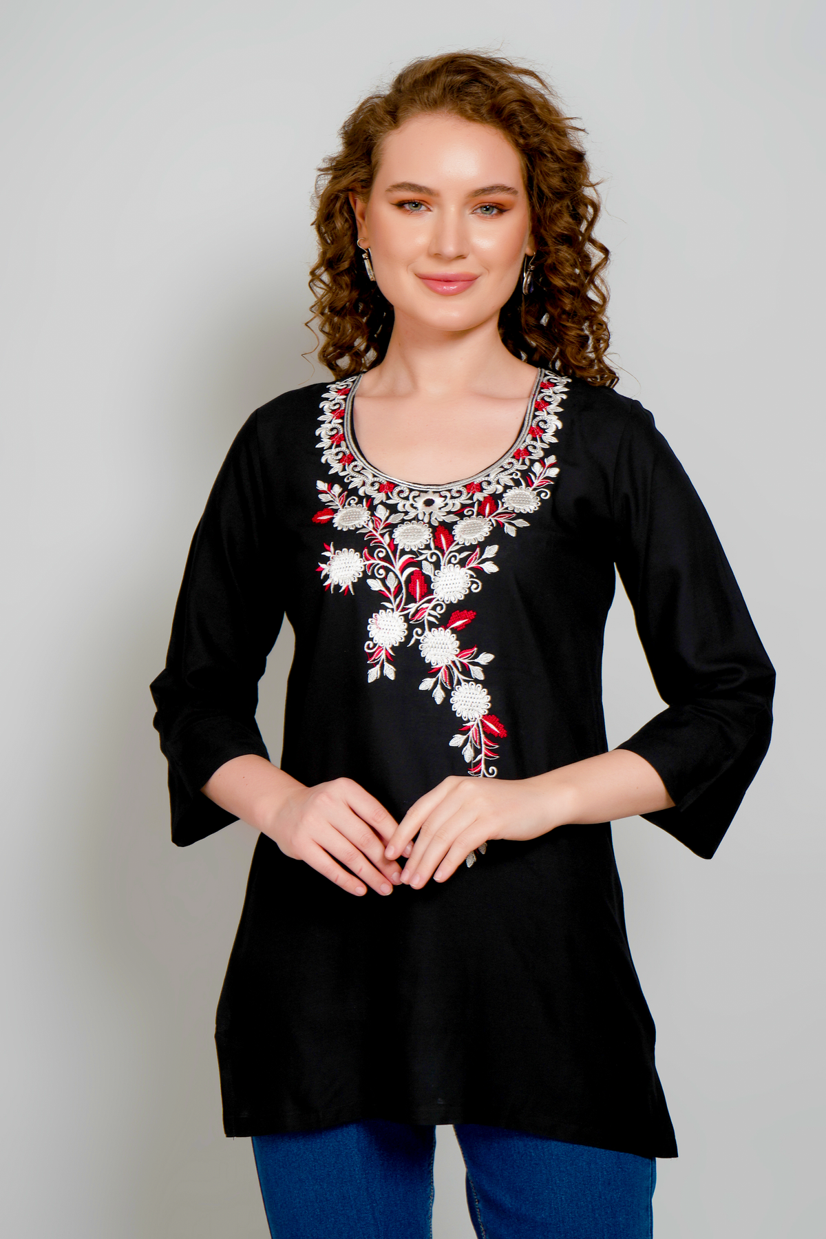 Sufiana Black Short Tunic