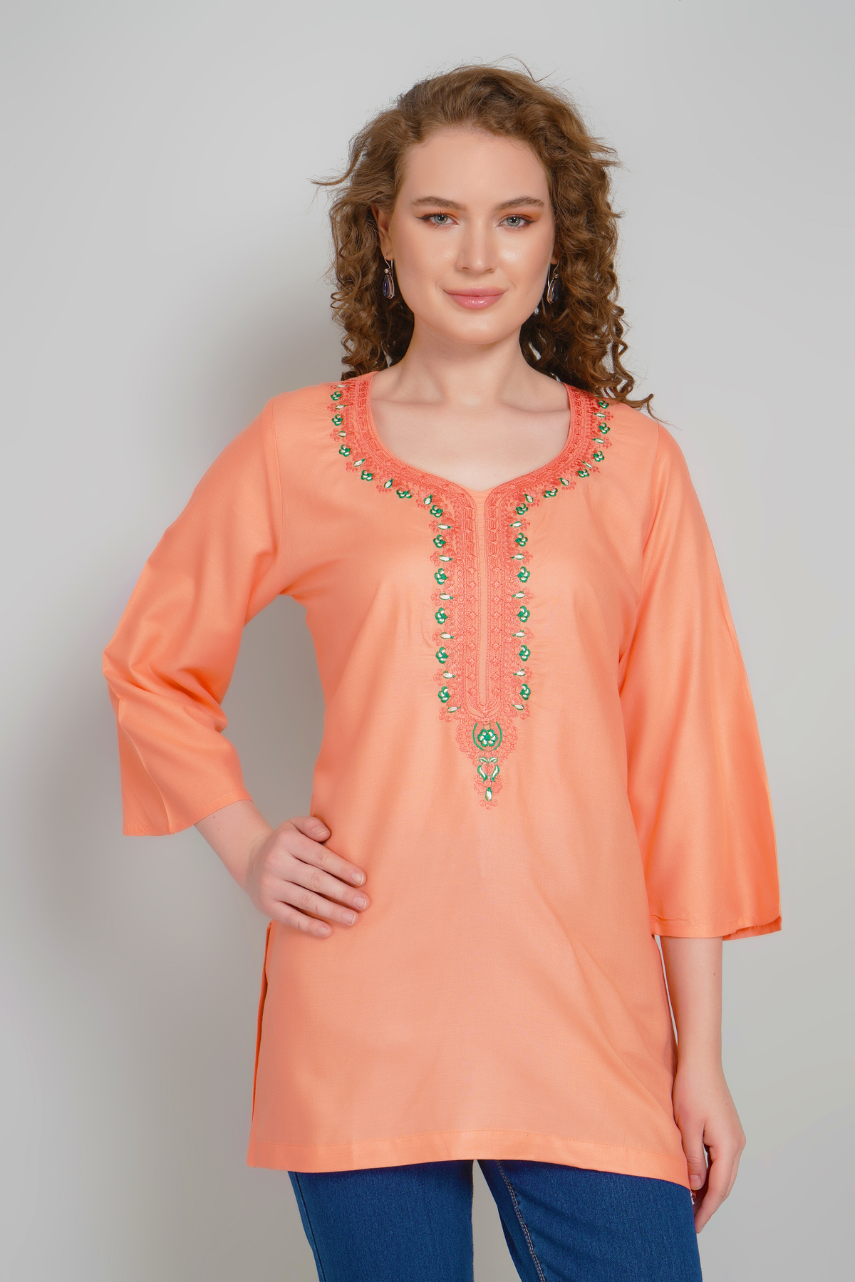 Sufiana Copper Tunic Kurta for women