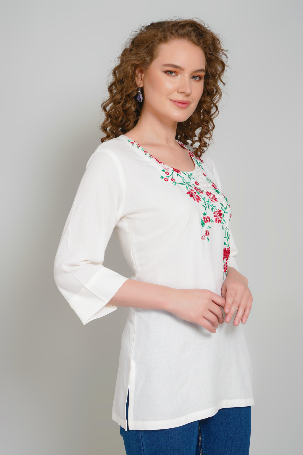 Sufiana Off White Tunic For Women