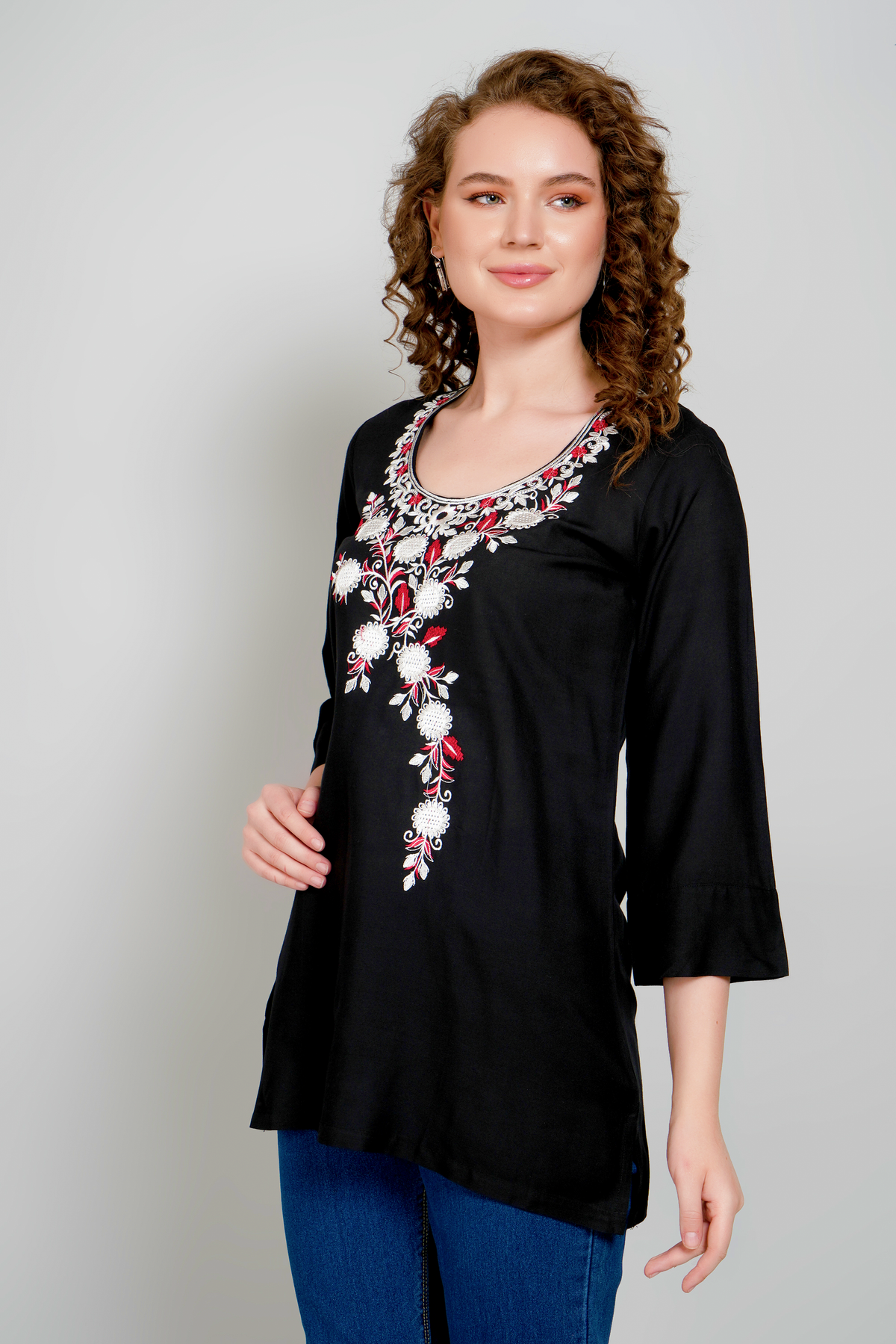 Sufiana Black Short Tunic