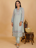 Sufiana Pakistani Style Sea Grey Suit For Women
