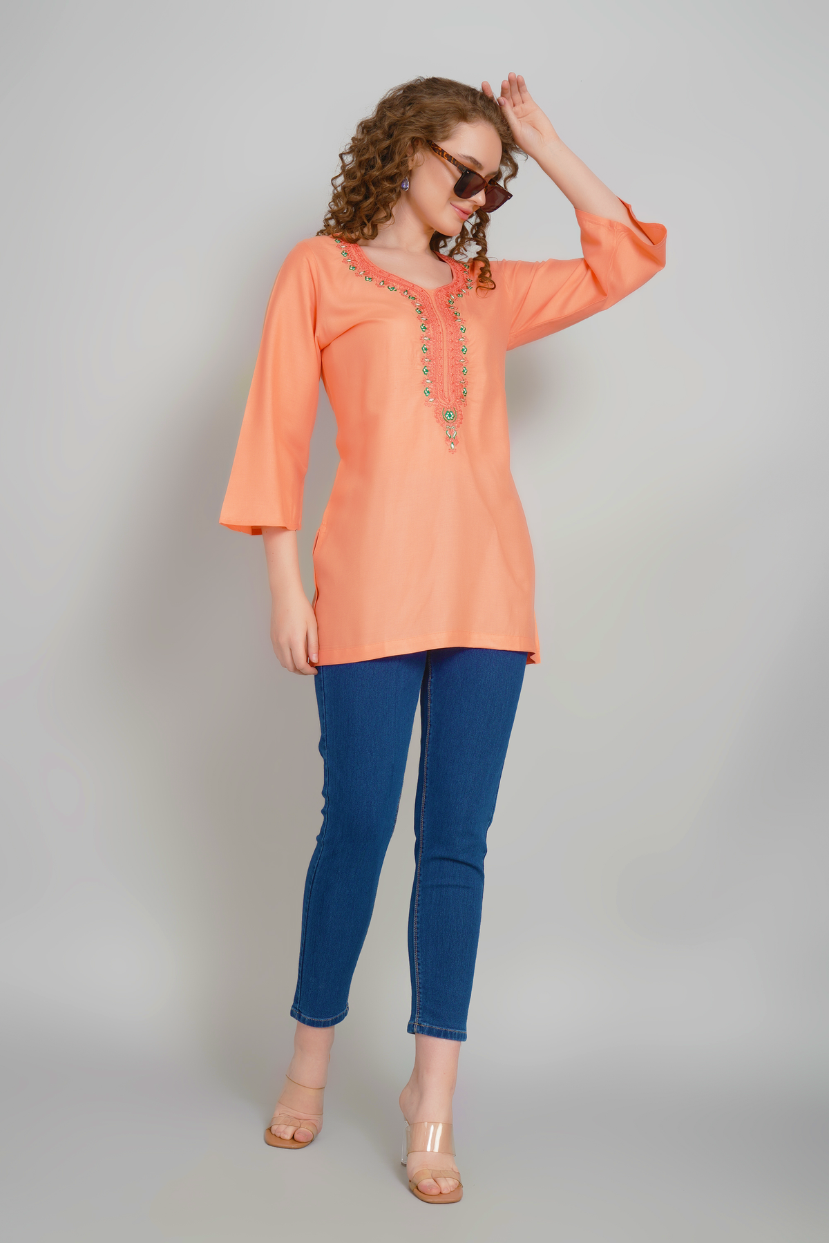 Sufiana Copper Tunic Kurta for women
